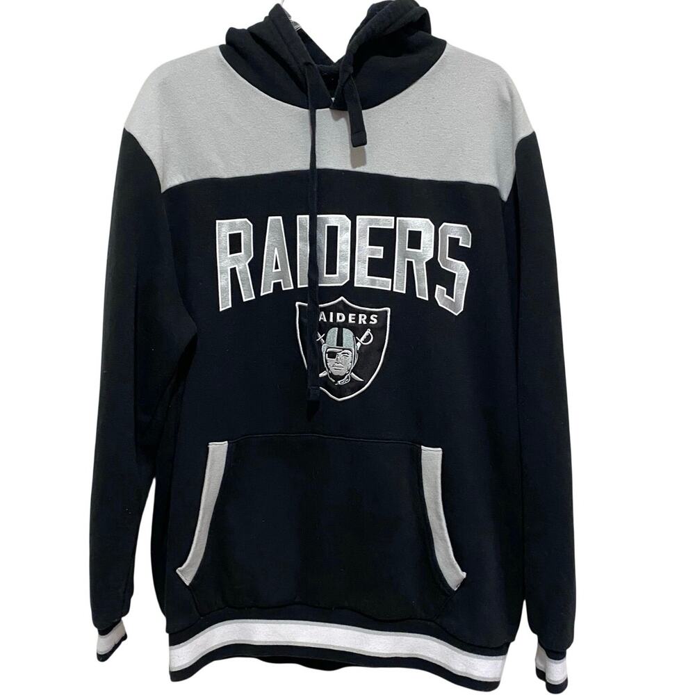 Raiders Official NFL Hoodie Size XL Black and Gray Pullover Fleece Outerwear